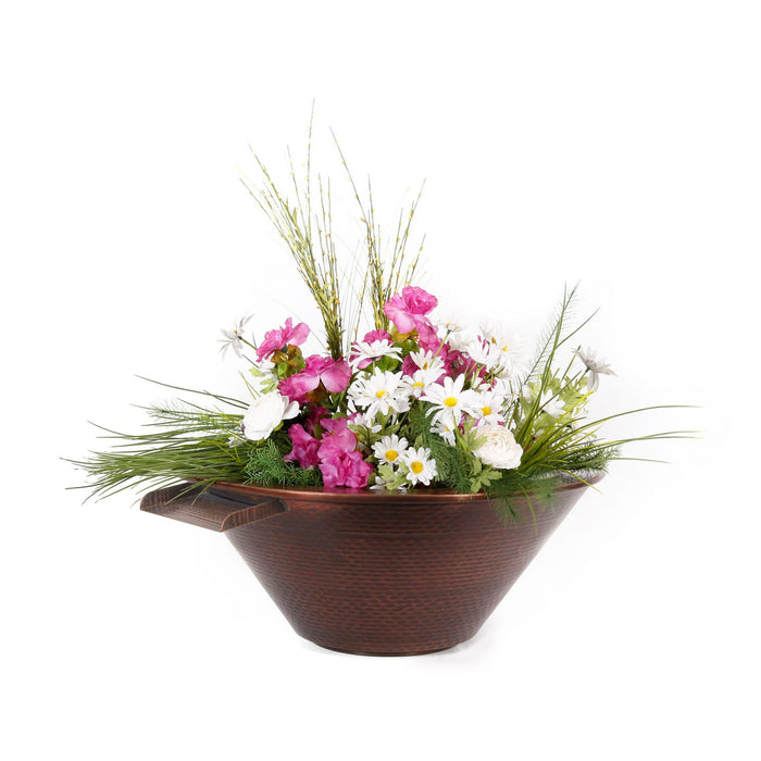 The Outdoor Plus - Cazo Planter & Water Bowl – Hammered Patina Copper