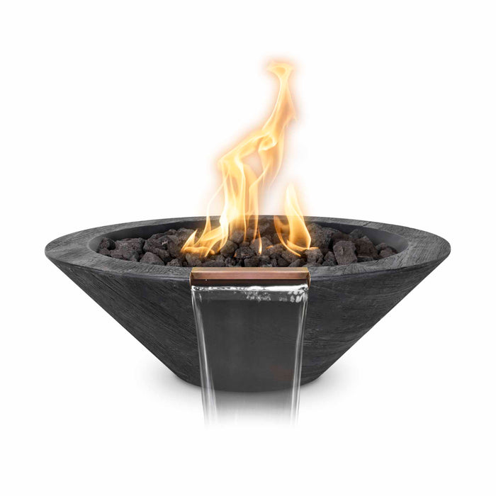 The Outdoor Plus - 24" Cazo Fire & Water Bowl – Wood Grain Concrete