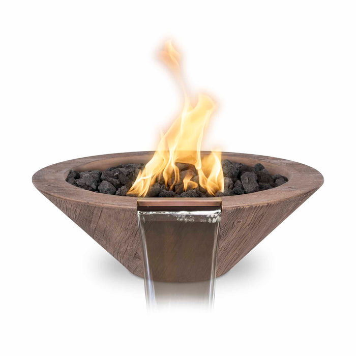 The Outdoor Plus - 24" Cazo Fire & Water Bowl – Wood Grain Concrete