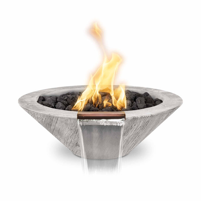 The Outdoor Plus - 24" Cazo Fire & Water Bowl – Wood Grain Concrete