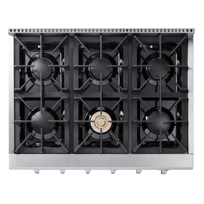 HRT3618U - THOR Kitchen 36 Inch Professional Gas Rangetop in Stainless Steel