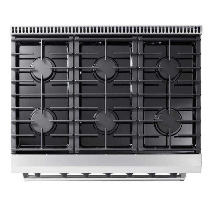 THOR Kitchen LRG3601U - 36 Inch Gas Range in Stainless Steel