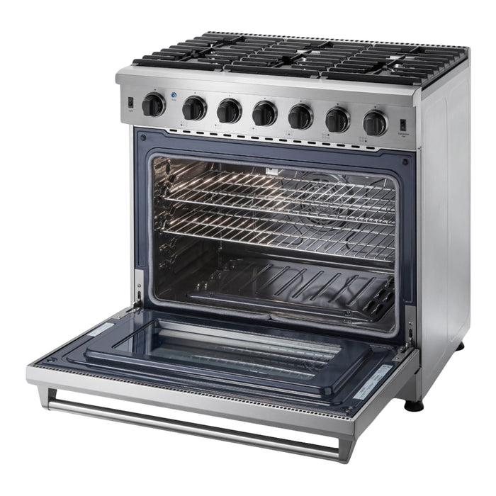 THOR Kitchen LRG3601U - 36 Inch Gas Range in Stainless Steel