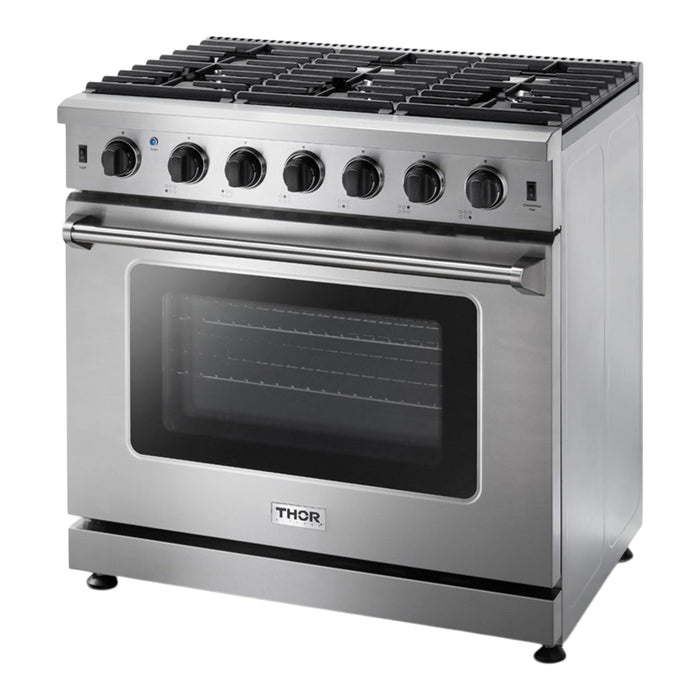 THOR Kitchen LRG3601U - 36 Inch Gas Range in Stainless Steel