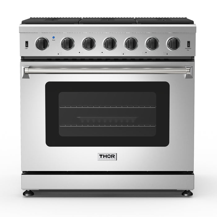 THOR Kitchen LRG3601U - 36 Inch Gas Range in Stainless Steel