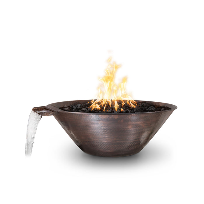 The Outdoor Plus - 31" Remi Hammered Patina Copper - Fire & Water Bowl