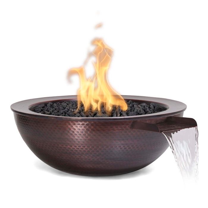 The Outdoor Plus - 27" Sedona Fire & Water Bowl - Hammered Patina Copper