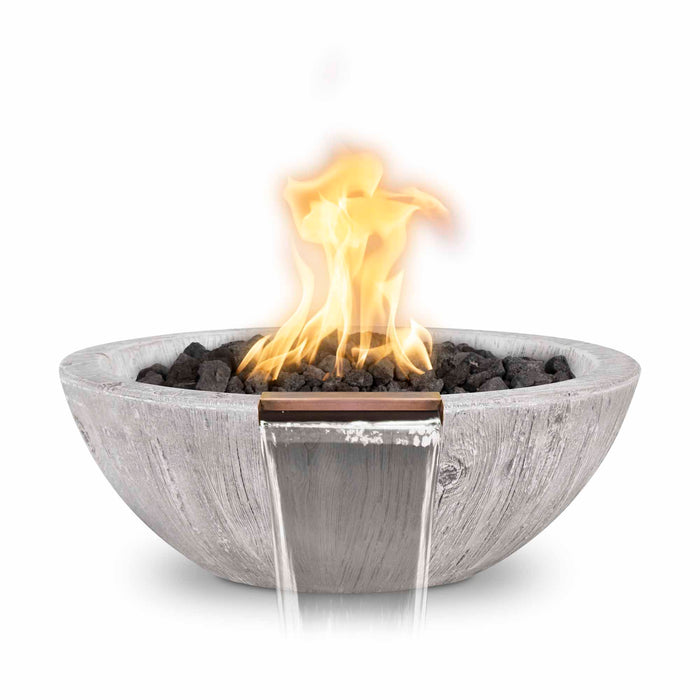 The Outdoor Plus - 27" Sedona Water & Fire Bowl – Wood Grain Concrete