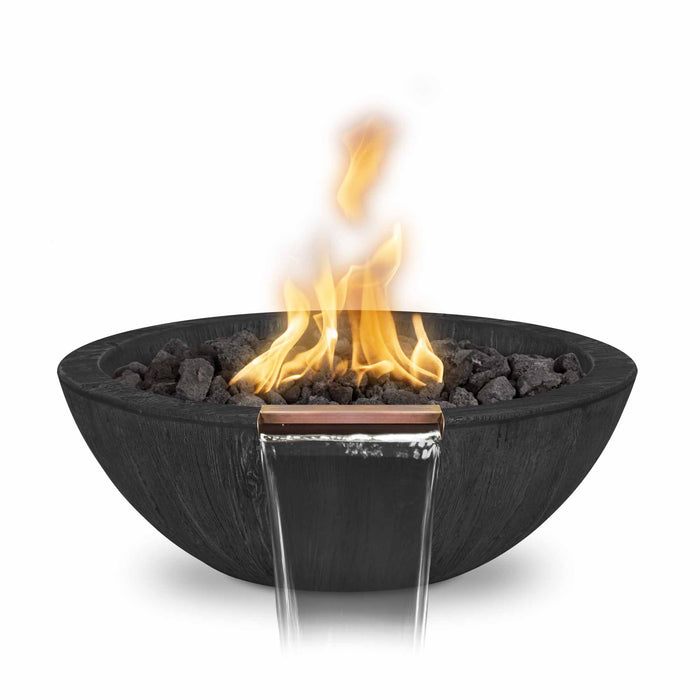 The Outdoor Plus - 27" Sedona Water & Fire Bowl – Wood Grain Concrete