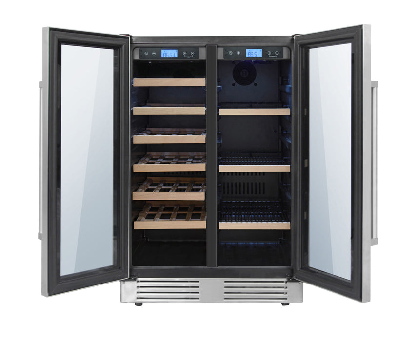 TBC2401DI - THOR Kitchen 24 Inch French Door Wine and Beverage Center, 21 Wine Bottle Capacity and 74 Can Capacity