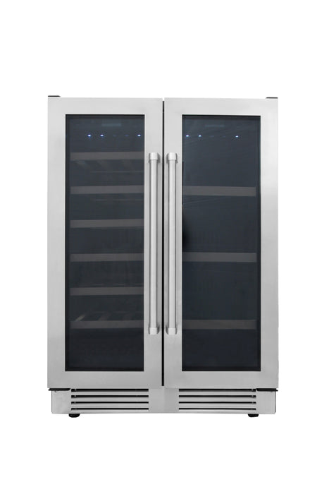 TBC2401DI - THOR Kitchen 24 Inch French Door Wine and Beverage Center, 21 Wine Bottle Capacity and 74 Can Capacity