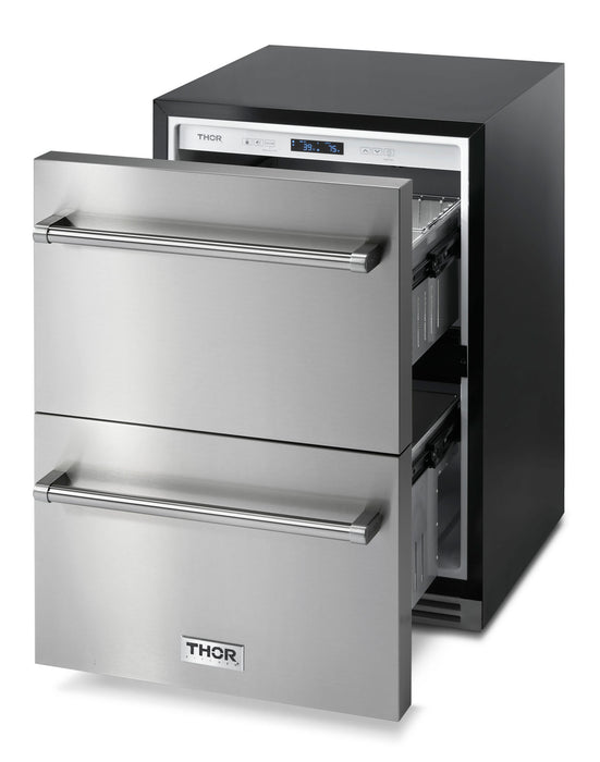 TRF24U - THOR Kitchen 24 Inch Indoor/Outdoor Refrigerator Drawer in Stainless Steel