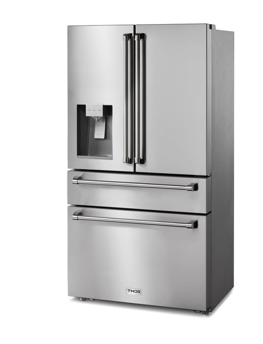 TRF3601FD - THOR Kitchen 36 Inch Professional French Door Refrigerator with Ice and Water Dispenser