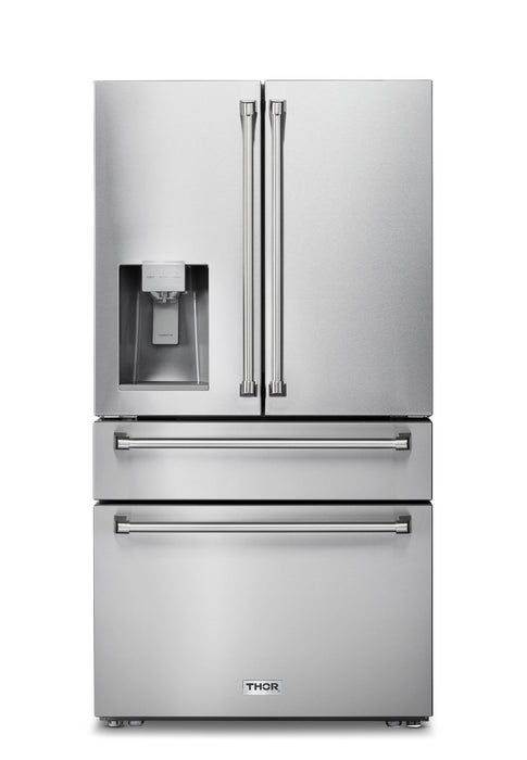 TRF3601FD - THOR Kitchen 36 Inch Professional French Door Refrigerator with Ice and Water Dispenser
