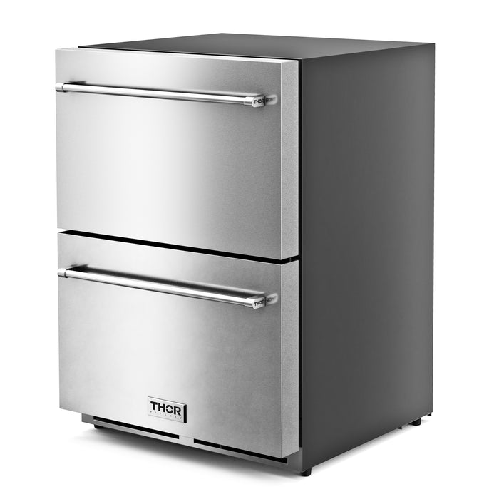 TRZ24U - THOR Kitchen 24 Indoor/Outdoor Under Counter Double Drawer Freezer