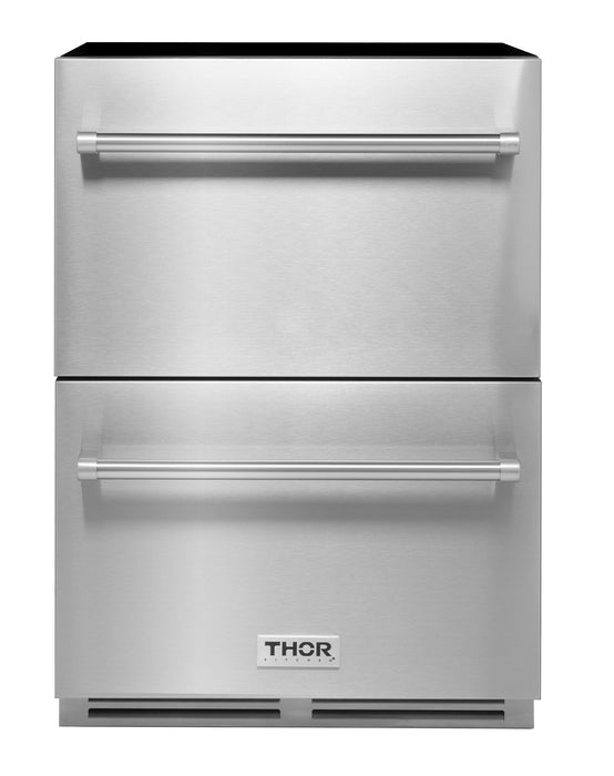 TRZ24U - THOR Kitchen 24 Indoor/Outdoor Under Counter Double Drawer Freezer