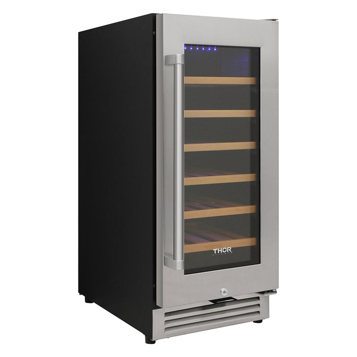 TWC1501 - THOR Kitchen 15 Inch Single Zone Wine Cooler, 33 Wine Bottle Capacity