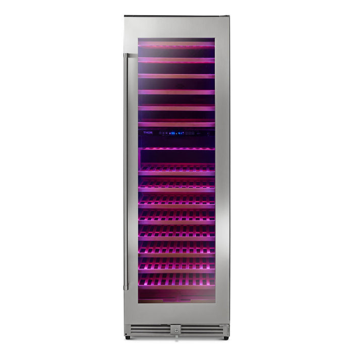TWC2403DI - THOR Kitchen 24 Inch Dual Zone Wine Cooler, 162 Wine Bottle Capacity