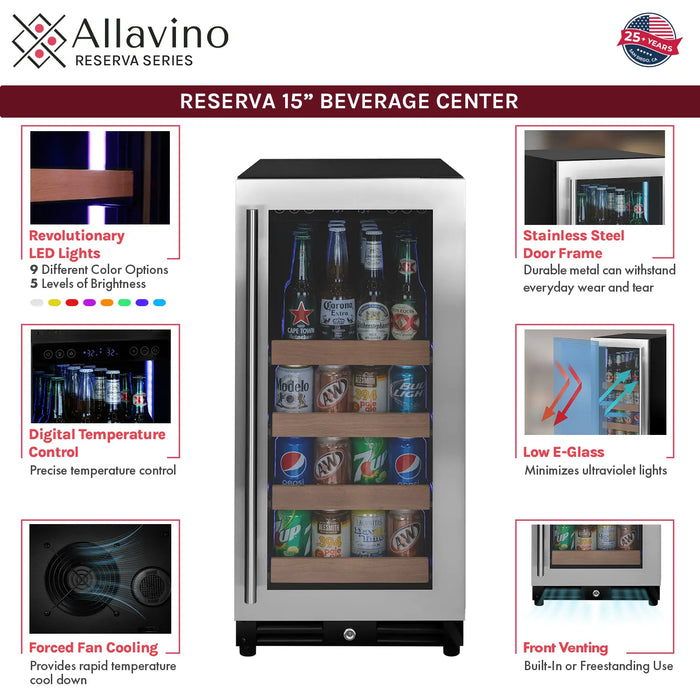 Allavino FlexCount II Tru-Vino Stainless Steel Beverage Center
