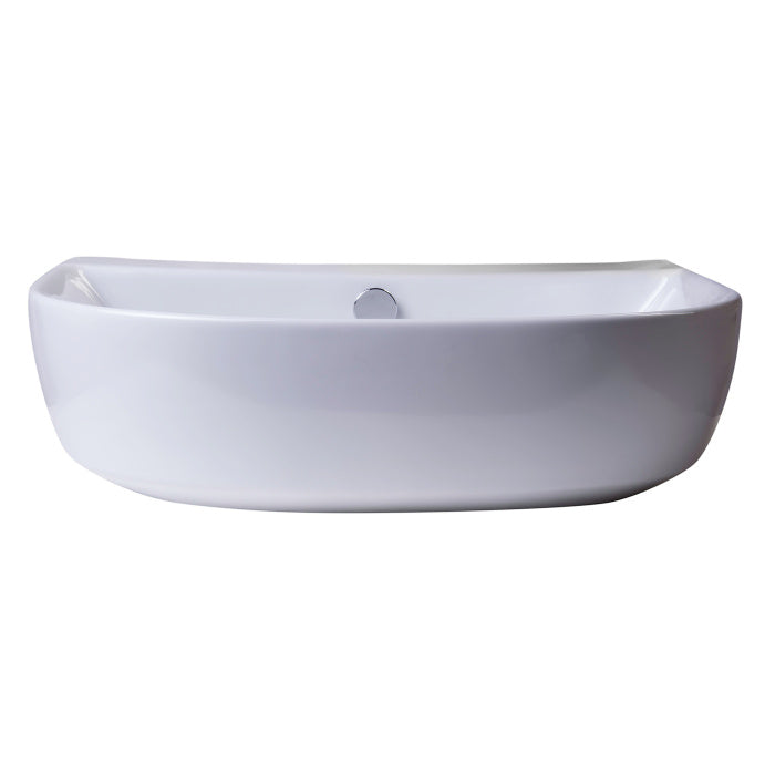 ALFI Brand White D-Bowl Porcelain Wall Mounted Bath Sink