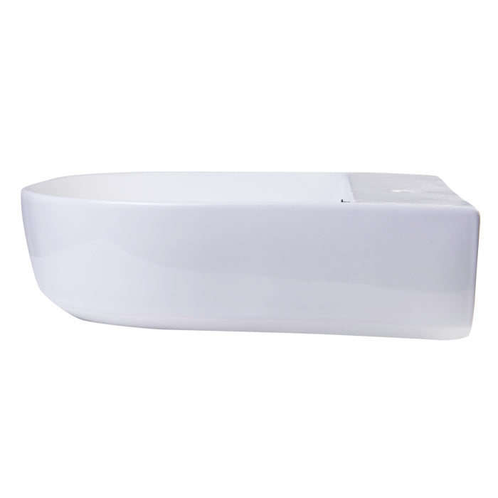 ALFI Brand White D-Bowl Porcelain Wall Mounted Bath Sink