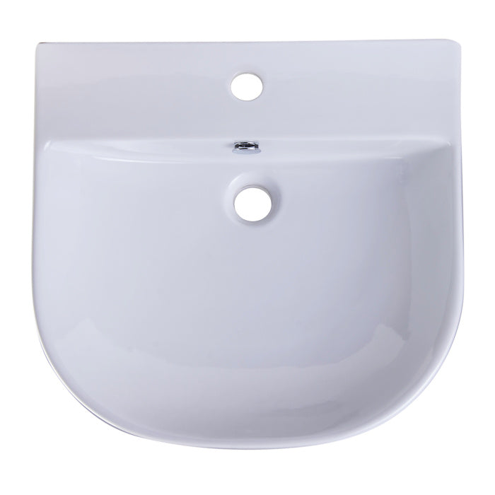 ALFI Brand White D-Bowl Porcelain Wall Mounted Bath Sink
