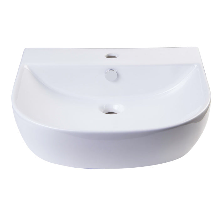 ALFI Brand White D-Bowl Porcelain Wall Mounted Bath Sink
