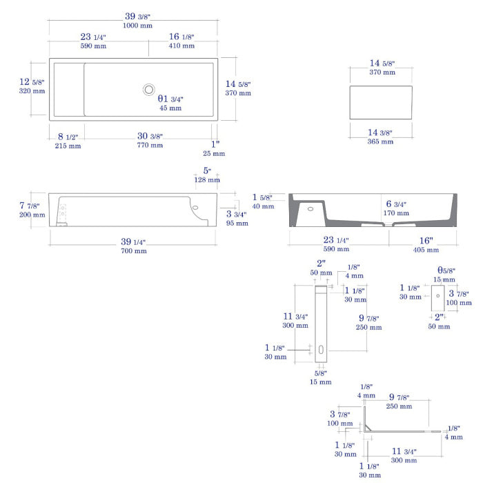 ALFI Brand Fireclay Trough Sink