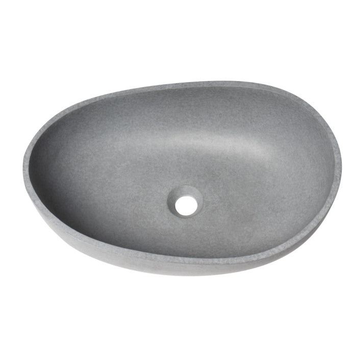 ALFI brand ABCO23O 23" Solid Concrete Wavy Oval Above Mount Vessel Sink