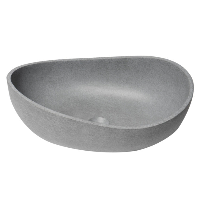 ALFI brand ABCO23O 23" Solid Concrete Wavy Oval Above Mount Vessel Sink