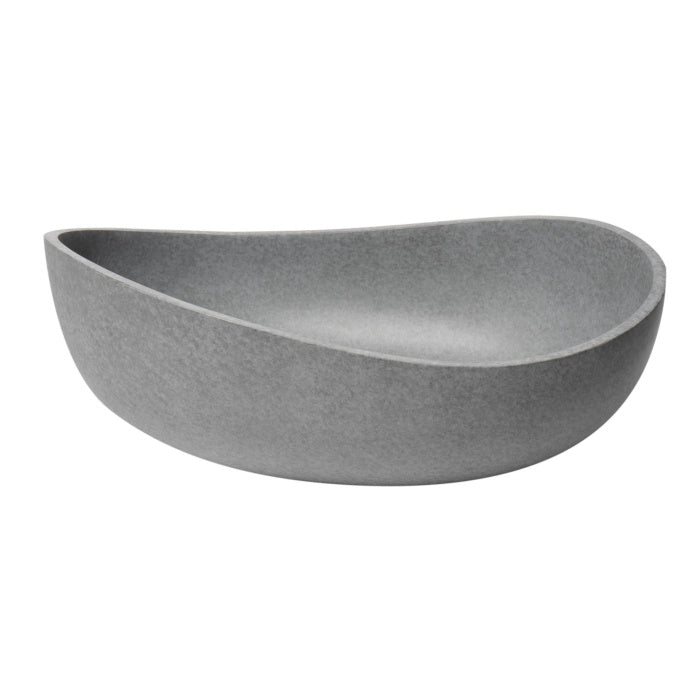 ALFI brand ABCO23O 23" Solid Concrete Wavy Oval Above Mount Vessel Sink