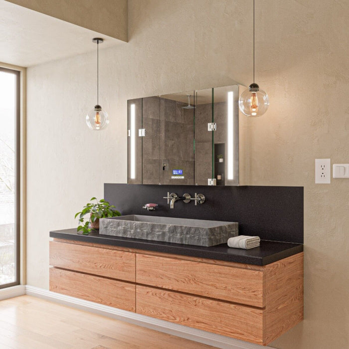 ALFI Brand Solid Concrete Trough Sink – Gray Matte Finish