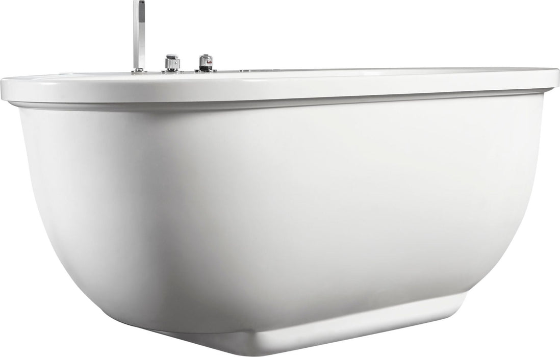 EAGO AM128ETL 6 ft Acrylic White Whirlpool Bathtub With Fixtures
