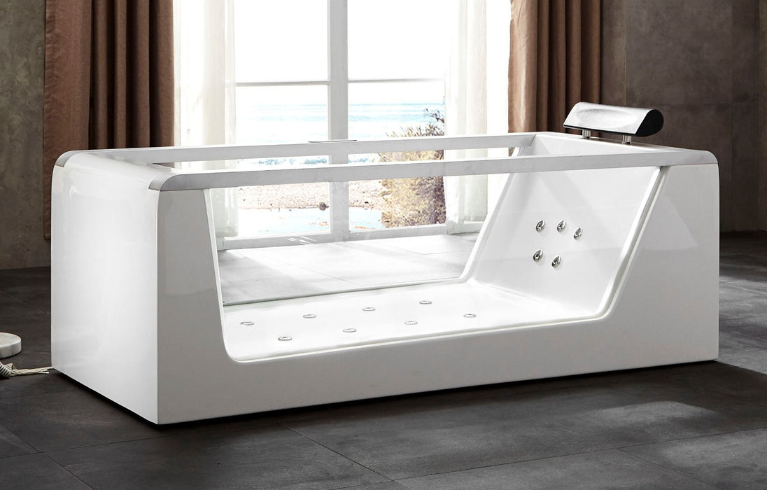 EAGO AM152ETL Clear Rectangular Acrylic Whirlpool Bathtub