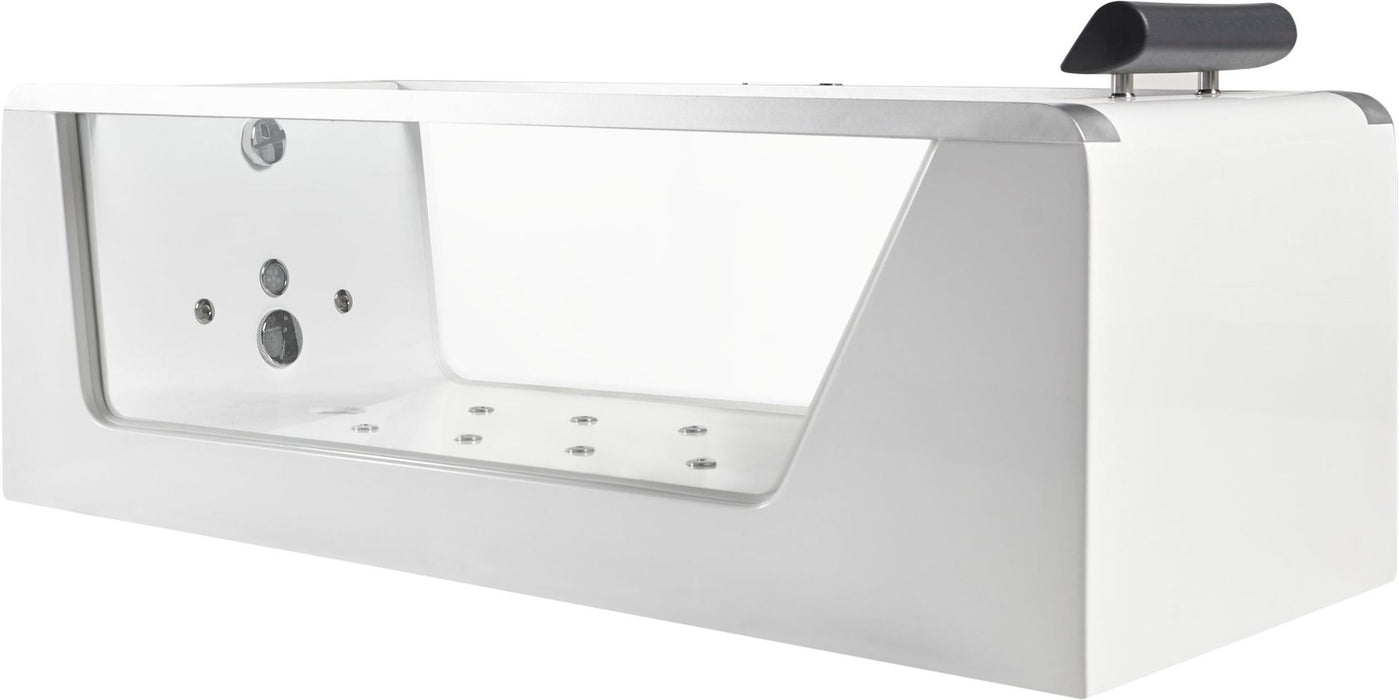 EAGO AM152ETL Clear Rectangular Acrylic Whirlpool Bathtub