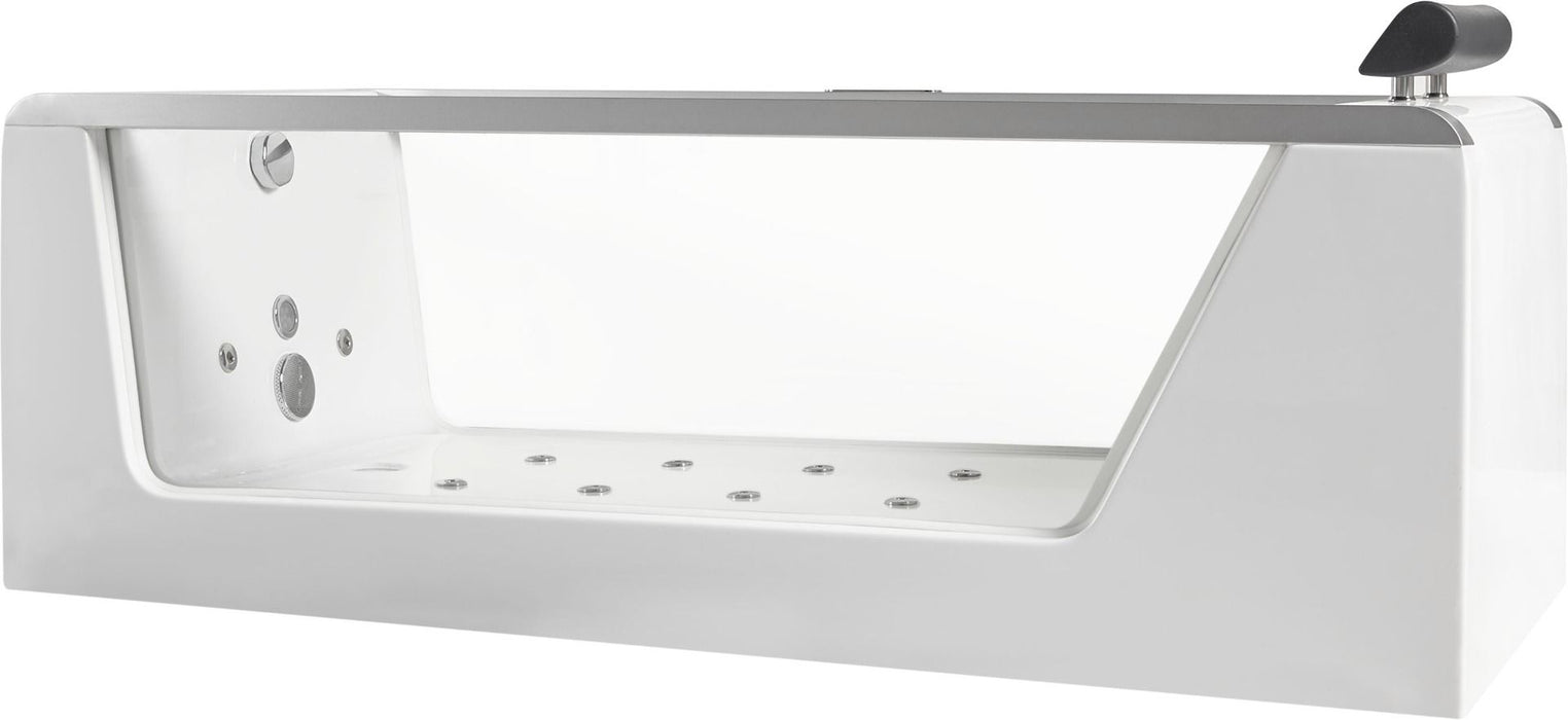 EAGO AM152ETL Clear Rectangular Acrylic Whirlpool Bathtub