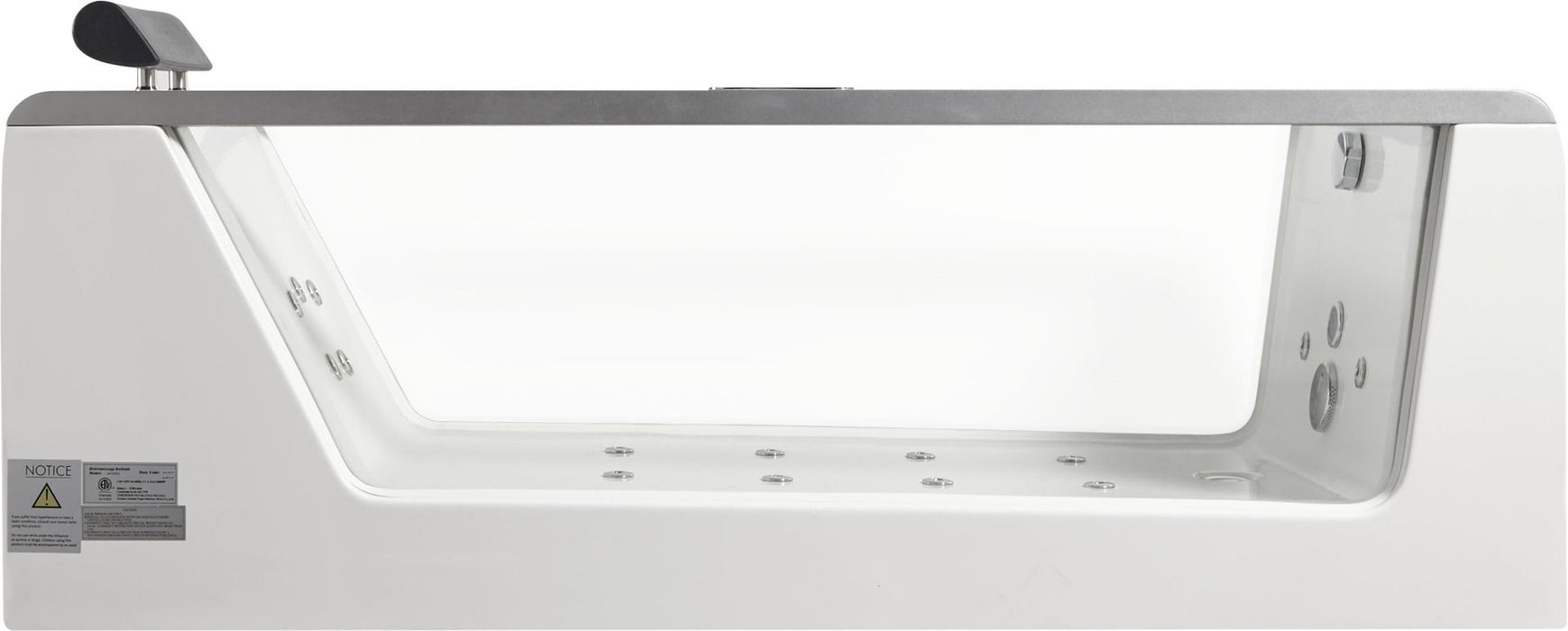 EAGO AM152ETL Clear Rectangular Acrylic Whirlpool Bathtub