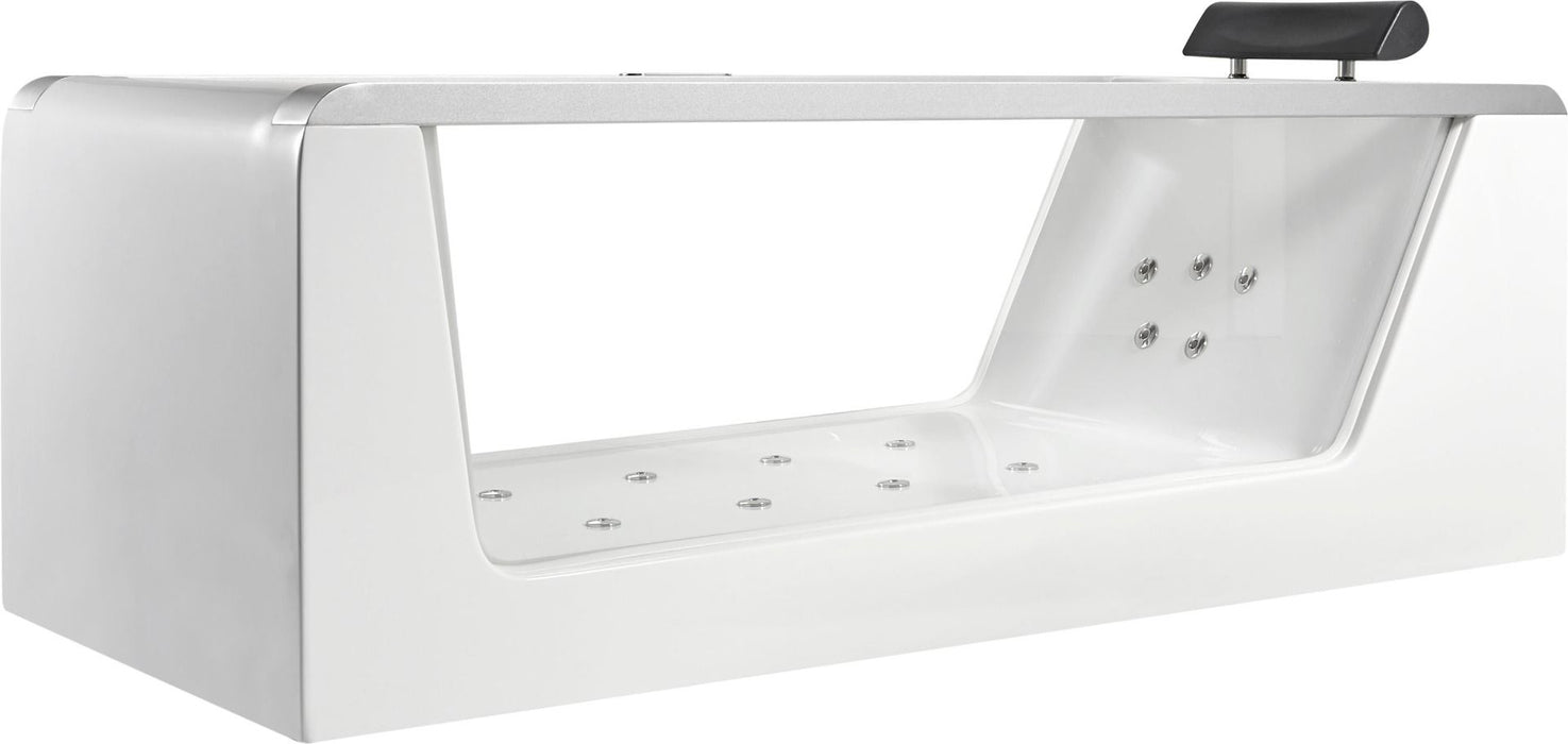 EAGO AM152ETL Clear Rectangular Acrylic Whirlpool Bathtub