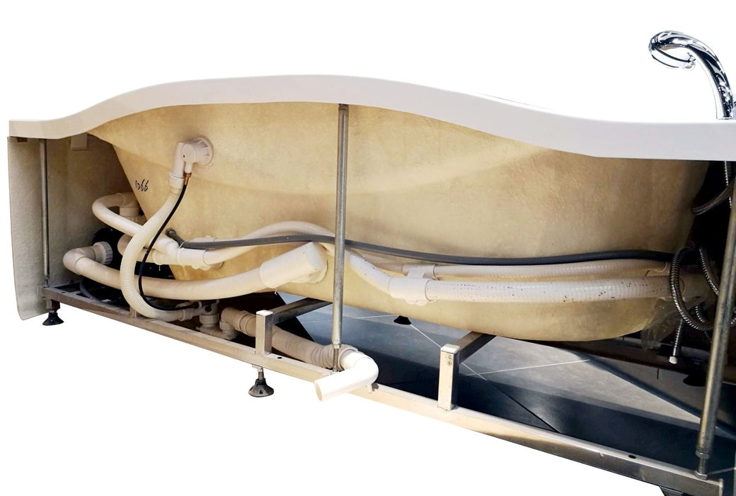 EAGO 6 ft Acrylic White Whirlpool Bathtub w Fixtures