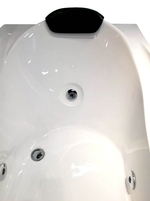 EAGO 6 ft Acrylic White Whirlpool Bathtub w Fixtures