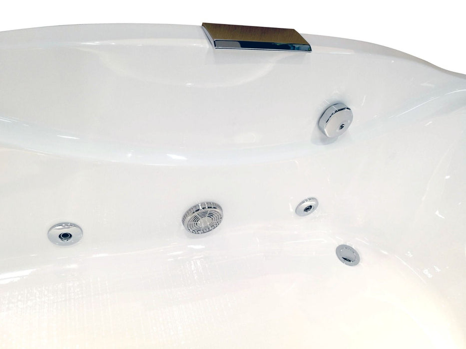 EAGO 6 ft Acrylic White Whirlpool Bathtub w Fixtures