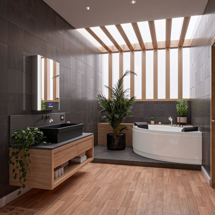 EAGO AM200 5' Rounded Modern Double Seat Corner Whirlpool Bath Tub with Fixtures