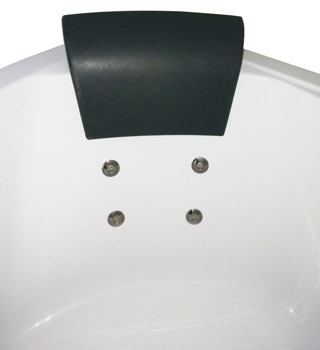EAGO AM200 5' Rounded Modern Double Seat Corner Whirlpool Bath Tub with Fixtures