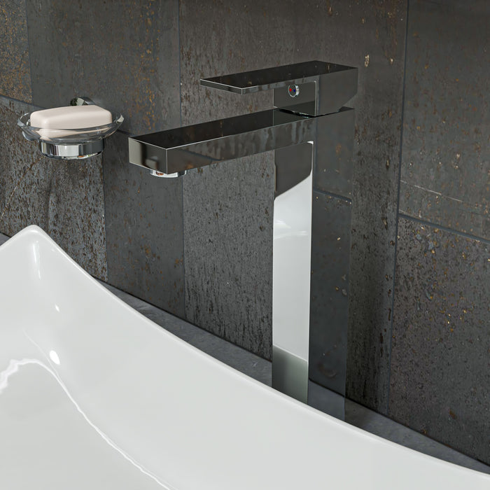 ALFI brand AB1129 Tall Square Single Lever Bathroom Faucet