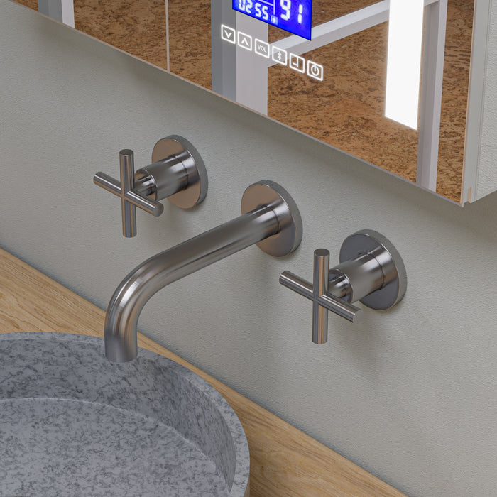 ALFI brand AB1035 8 Inch Widespread Wall-Mounted Cross Handle Faucet