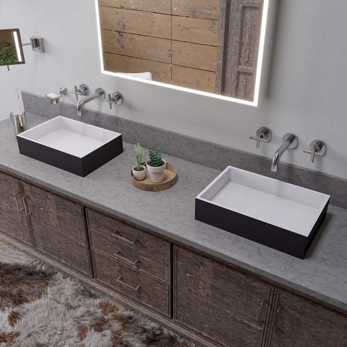 ALFI brand AB1035 8 Inch Widespread Wall-Mounted Cross Handle Faucet