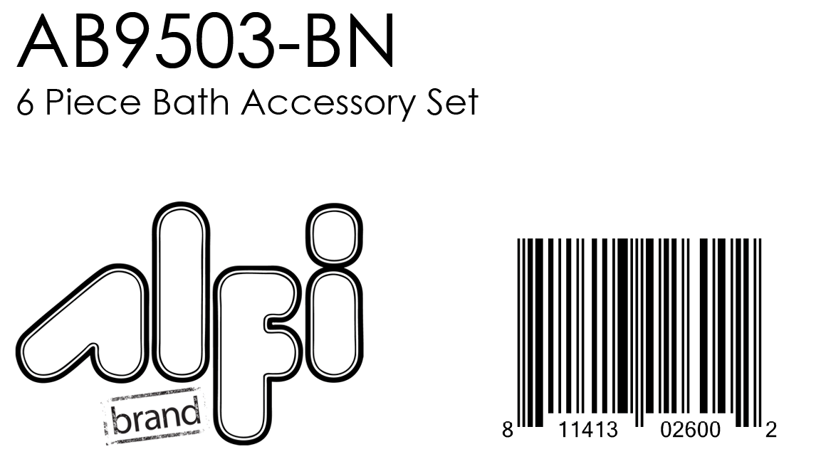 ALFI AB9503 6 Piece Modern Bathroom Accessory Set