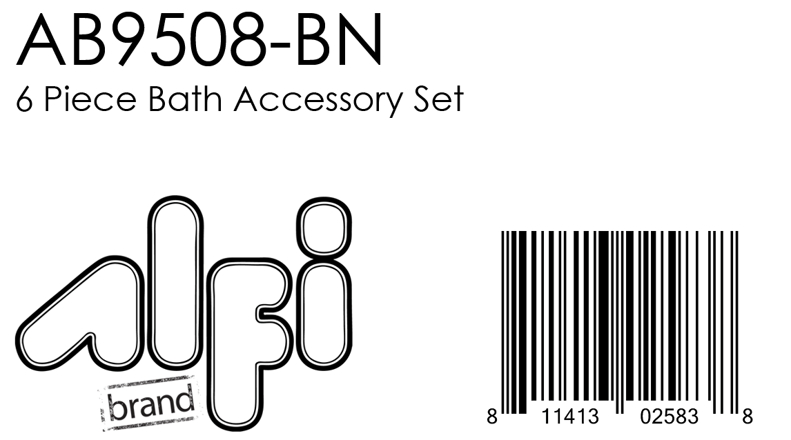 ALFI AB9508 6 Piece Modern Bathroom Accessory Set