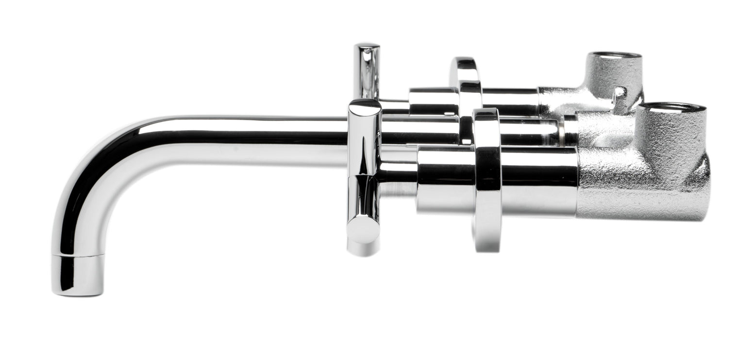 ALFI brand AB1035 8 Inch Widespread Wall-Mounted Cross Handle Faucet