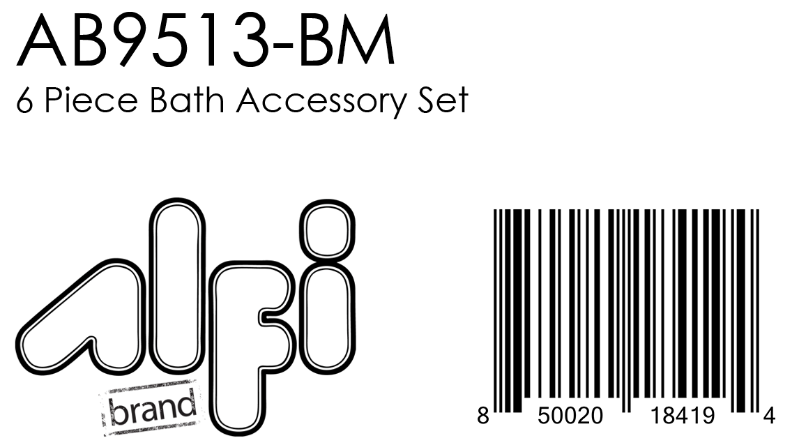 ALFI AB9513 6 Piece Modern Bathroom Accessory Set